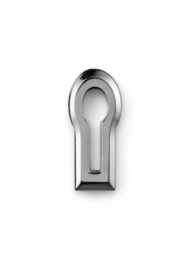 Moksh Plus Brass Fancy Key Hole Cover Heavy for Big Lock (Pack of 4 Pcs.) (Chrome Finish (C.P.)) - Image 1